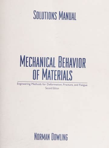 mechanical behaviour of materials 2nd edition pdf solution manual Reader