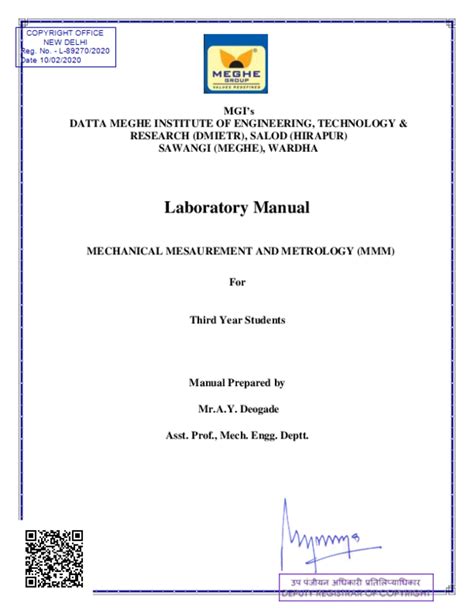 mechanical measurement and control lab manual pdf PDF