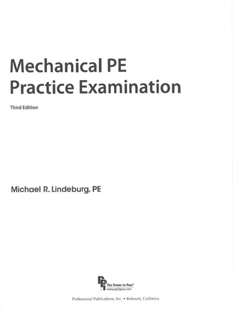 mechanical pe practice examination free pdf PDF