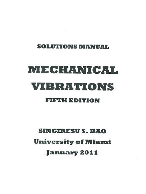 mechanical vibrations rao 5th edition scribd Kindle Editon