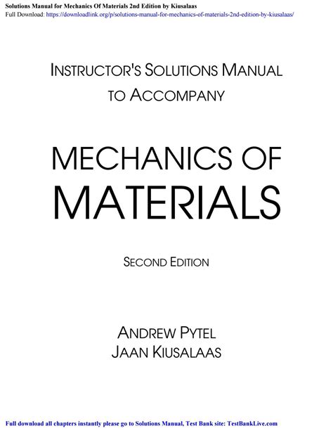 mechanics of materials 2nd edition solutions manual pdf Kindle Editon