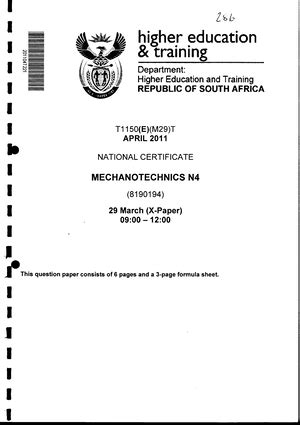 mechanotechnics n5 previous question papers Reader