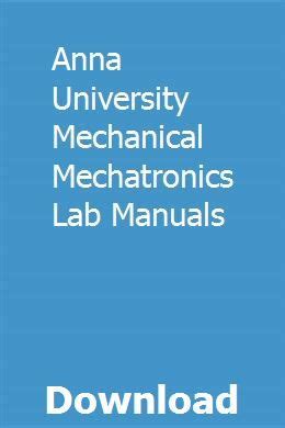 mechatronics lab manual anna university pdf Doc