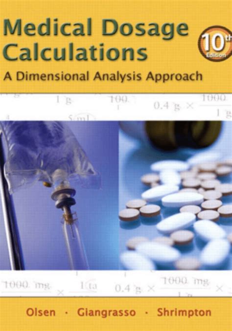 medical dosage calculations a dimensional analysis approach 10th edition Kindle Editon