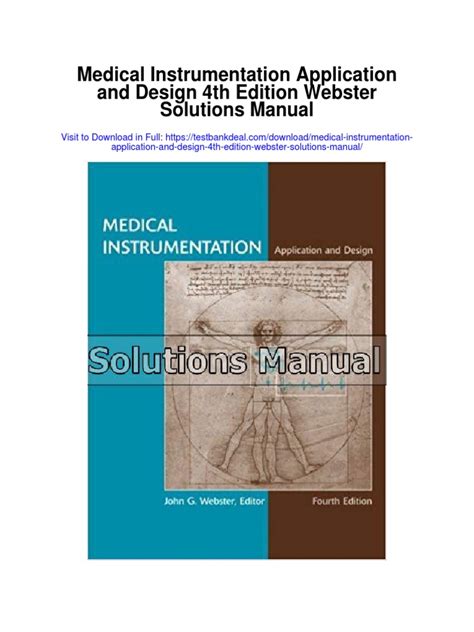 medical instrumentation webster solutions manual PDF