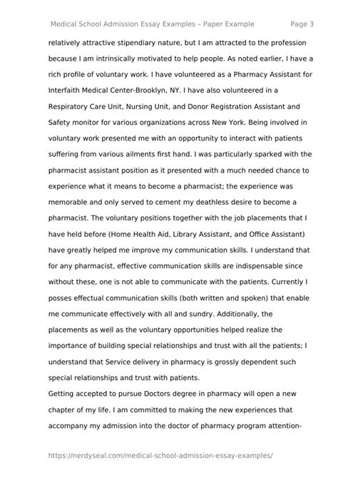 medical school application essay example Doc