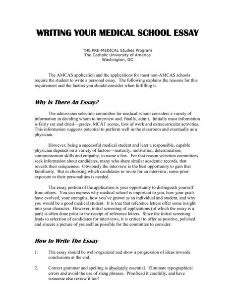 medical school secondary essays examples Doc