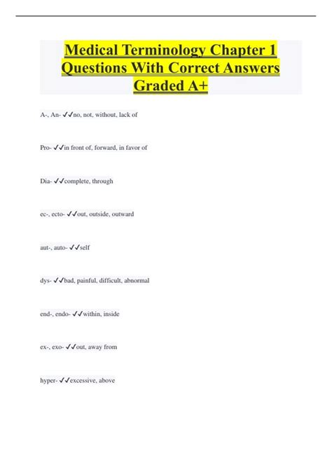 medical terminology chapter 1 answers Kindle Editon