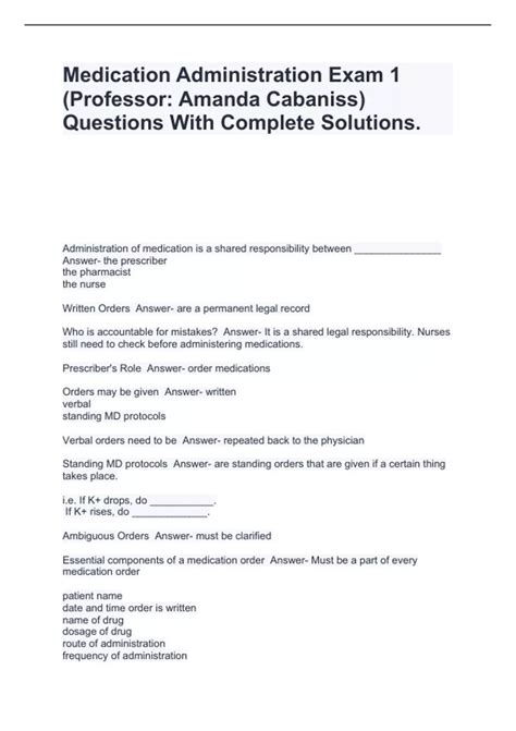 medication administration test practice questions pa Reader