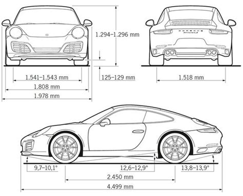 medida de un carro porsche en pies