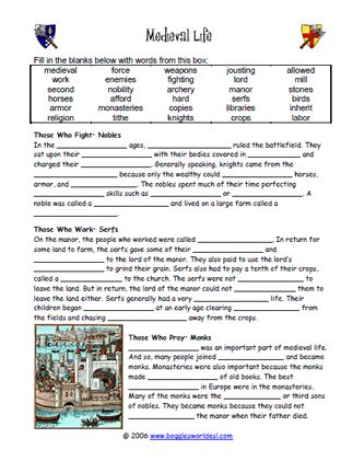 medieval life answer key boggles PDF