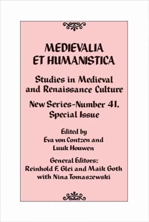 medievalia humanistica no 41 renaissance Reader