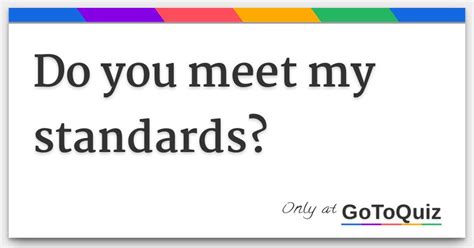 meet my standards quiz