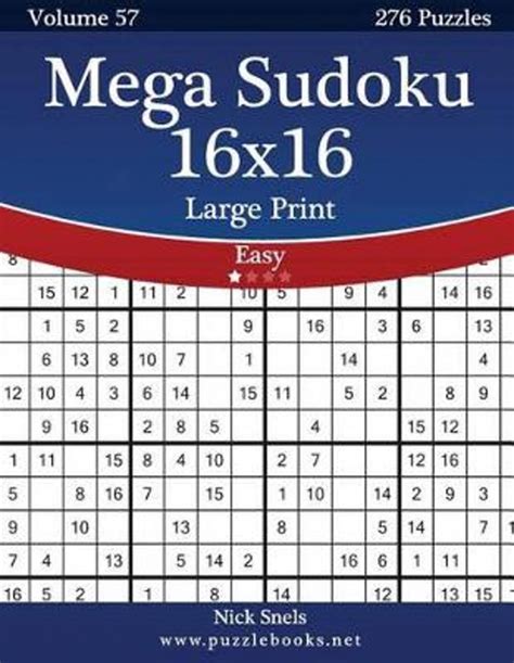 mega sudoku 16x16 large print easy volume 57 276 logic puzzles Reader