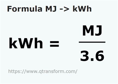 megajoules to kilowatts