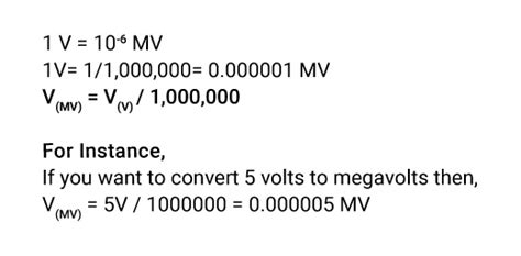 megavolt to volt