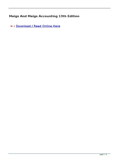 meigs and meigs 13th edition solved problems Kindle Editon