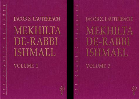 mekhilta de rabbi ishmael 2 volume set Reader