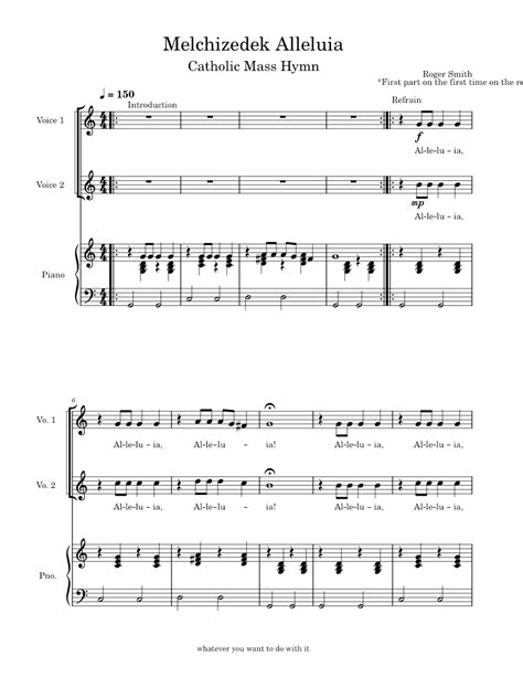 melchizedek alleluia sheet music PDF