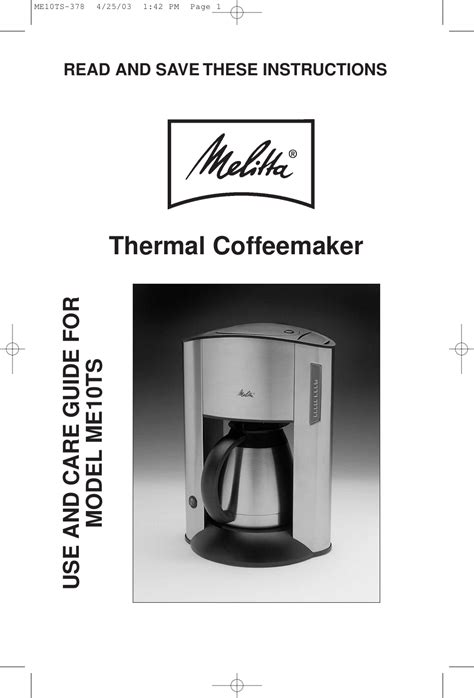 melitta me10ts user guide Doc