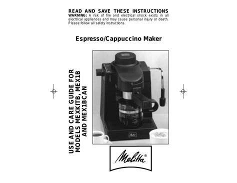 melitta mexkitb mex1b mex1bcan user guide Kindle Editon