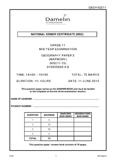 memo for geography mapwork paper june 2013 Doc