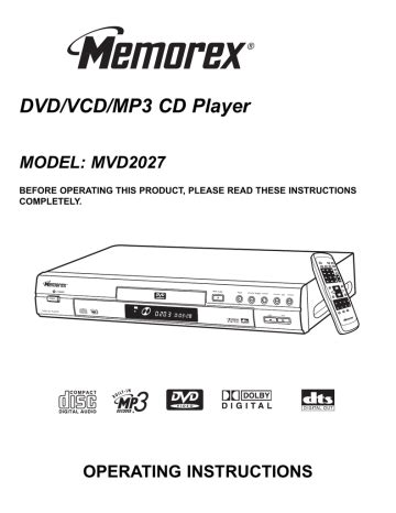 memorex dvd cd player manual PDF