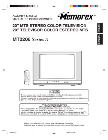 memorex mm1740 monitors owners manual PDF