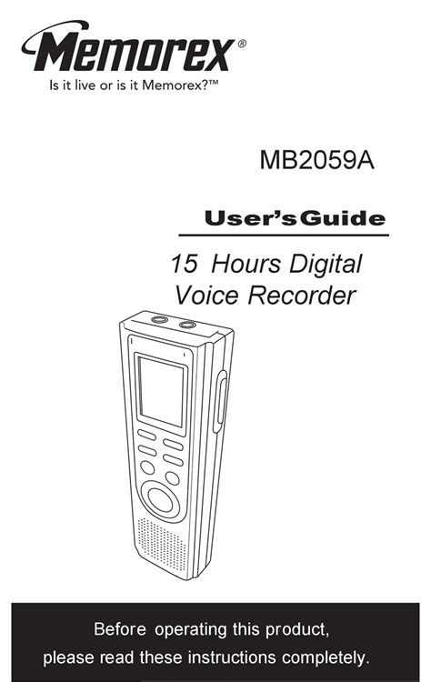 memorex voice recorder manual Kindle Editon