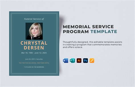 memorial service program template microsoft word pdf Kindle Editon