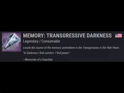 memory transgressive darkness