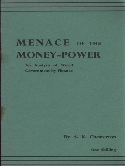 menace money power chesterton reprint Epub