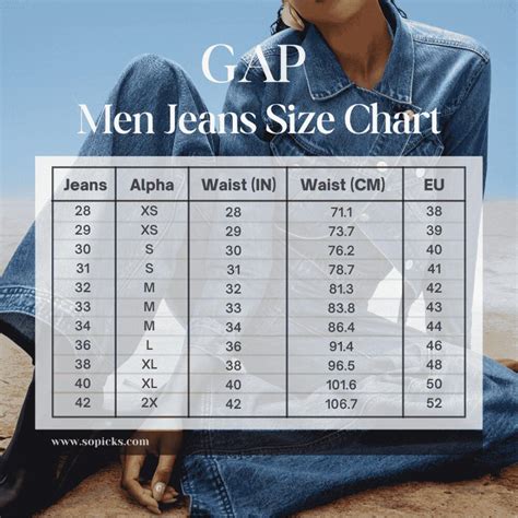 Mens Gap Size Chart
