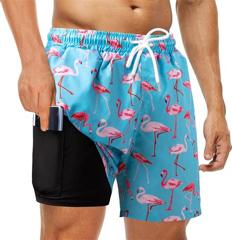 mens swim trunks with boxer brief liner