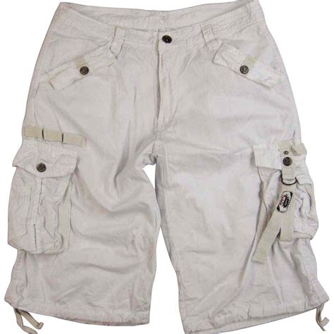 mens white cargo shorts