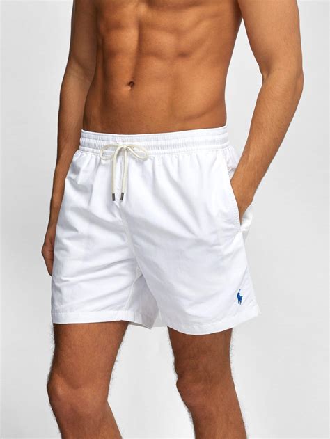 mens white swim shorts