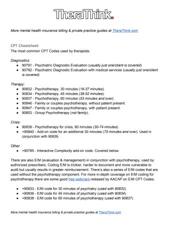 mental health cpt code crosswalk PDF