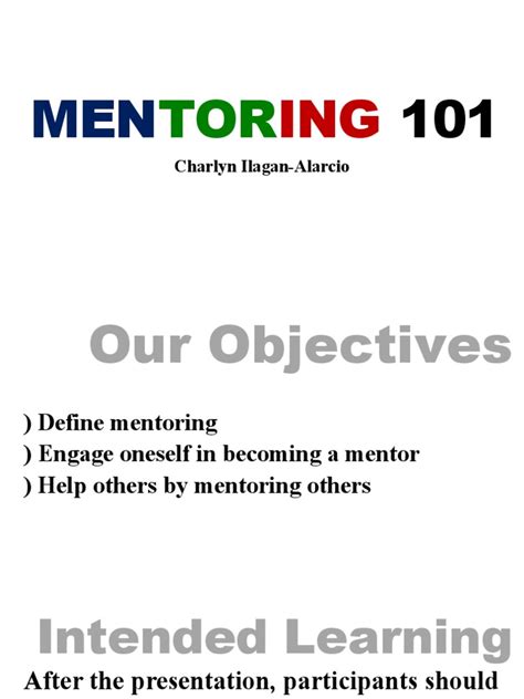 mentoring 101 discussion guide by chapter PDF
