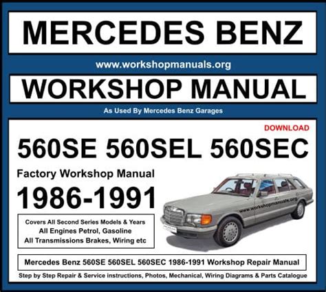 mercedes benz 560 sec service repair manual Epub