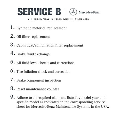 mercedes benz service schedule b PDF