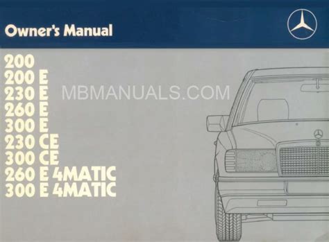 mercedes w124 owners manual PDF