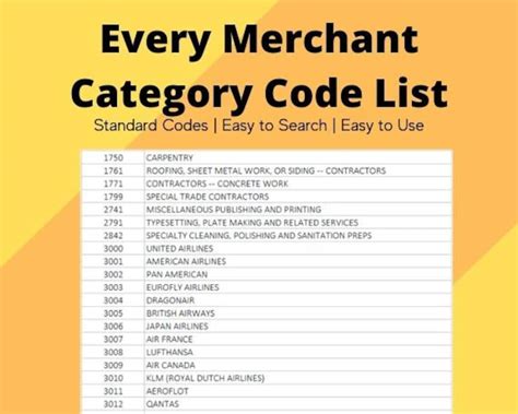 merchant category code lookup