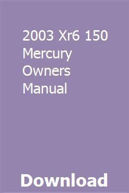 mercury xr6 owners manual Epub