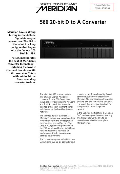 meridian 566 user guide Kindle Editon