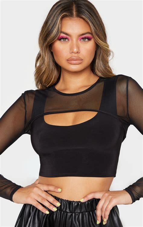 mesh crop tops