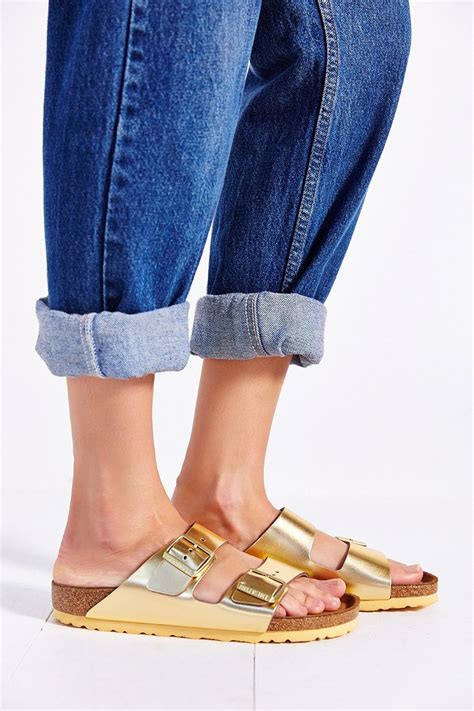 metallic gold birkenstocks