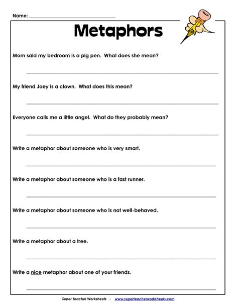 metaphor exercises with answers PDF