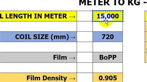 meter to kg conversion