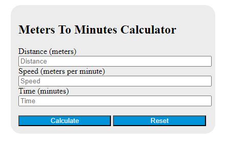 meters to minutes