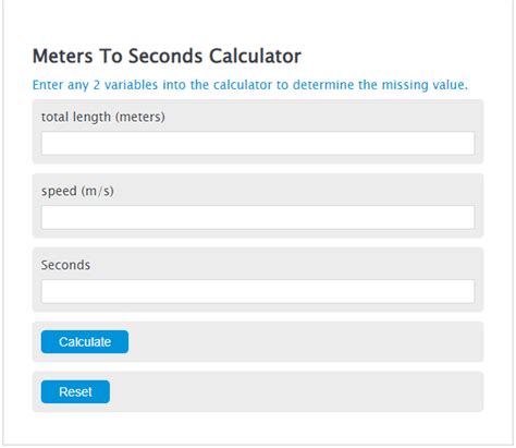 meters to seconds